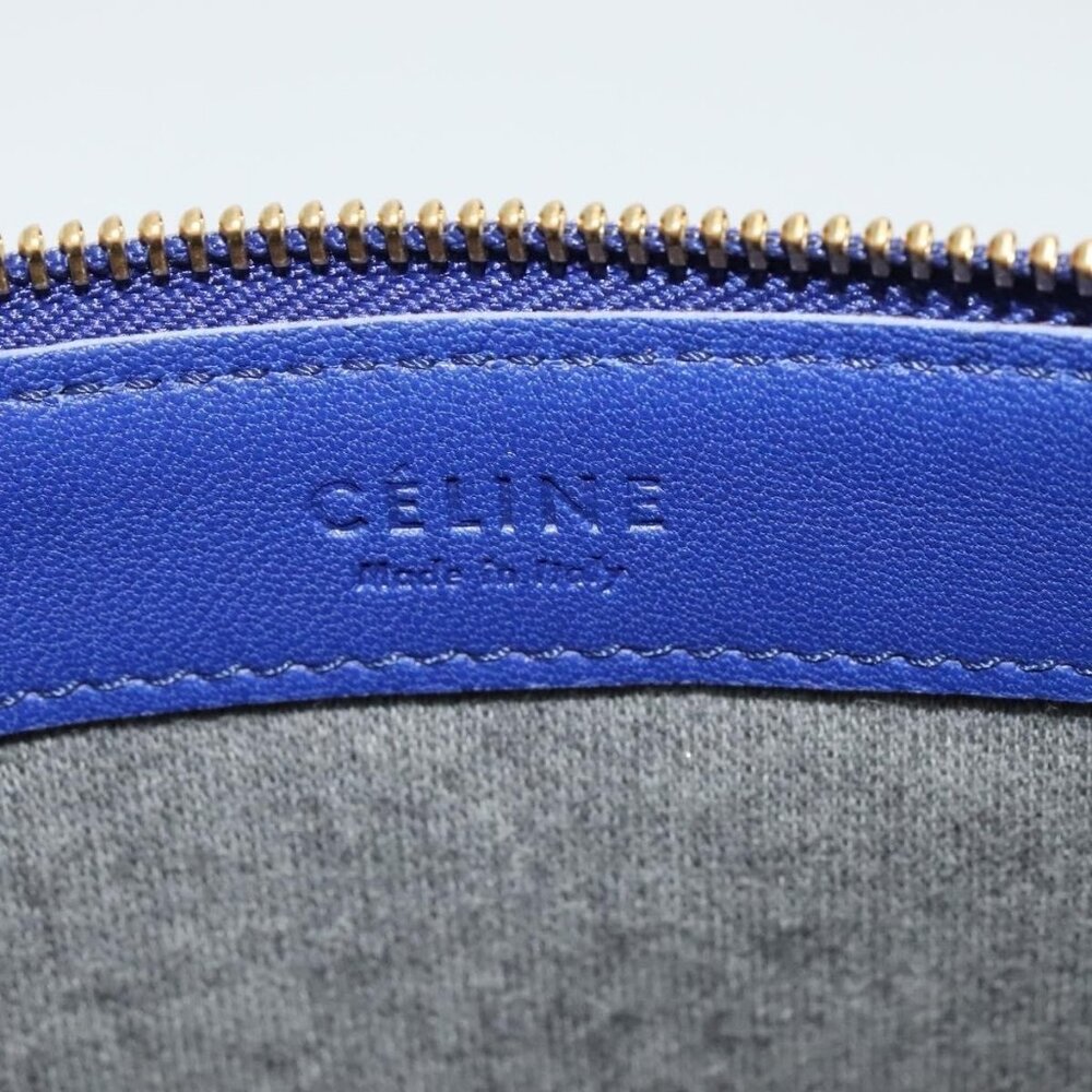 Authentic CELINE Trio Shoulder Bag Leather Green Gold - Picture 2 of 16